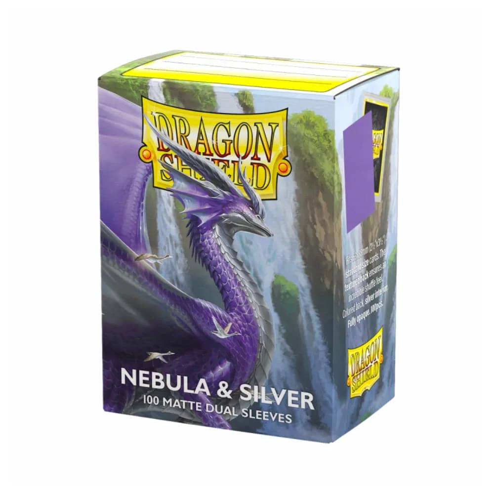 Dragon Shield Matte Dual obaly – Nebula & Silver (matné fialové/stříbrné obaly, 100 ks)