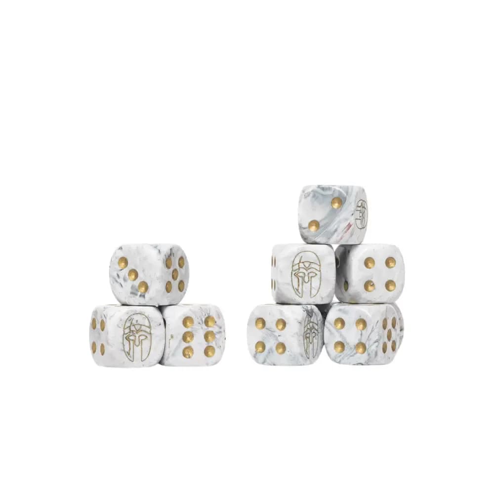 Conquest – City States Logo on Light Grey Marbled Dice