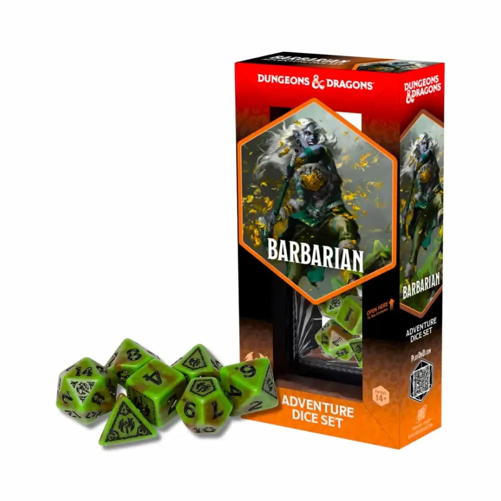 Dungeons and Dragons – Adventure Dice Set: Barbarian (zeleno-hnědé)