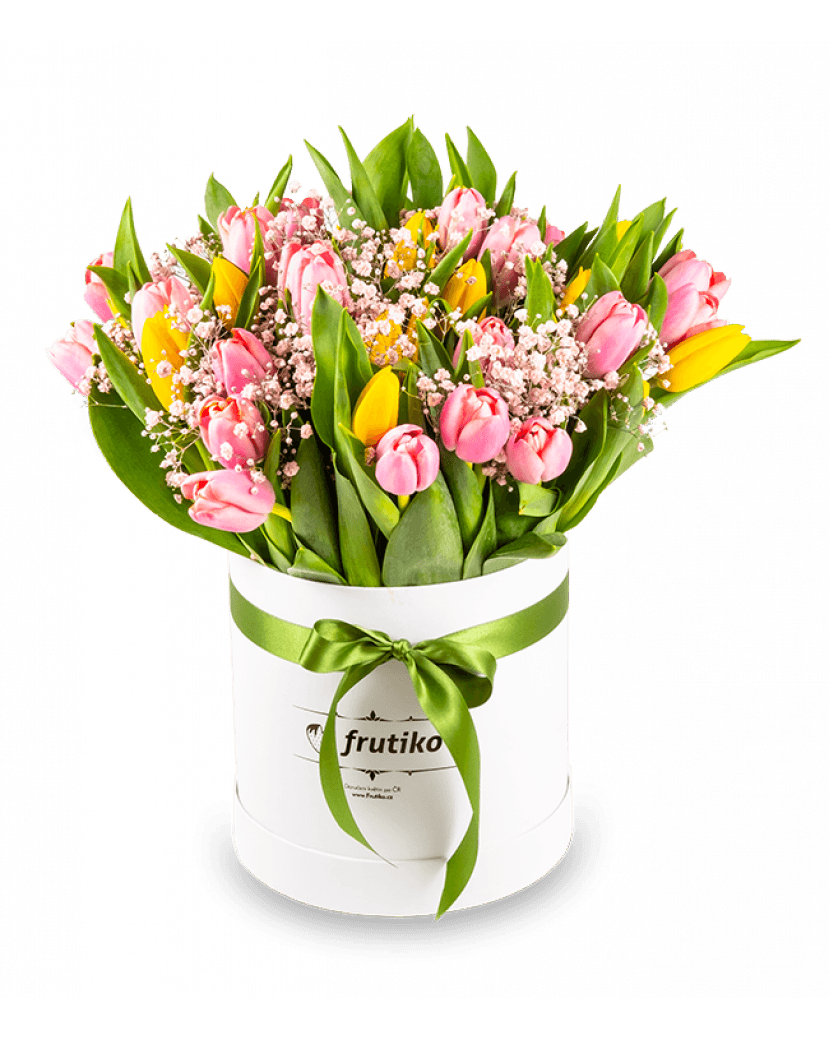 Jarní flowerbox s tulipány