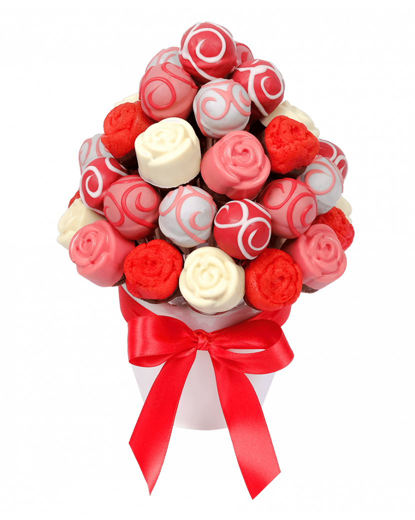 Dortová kytice Růžový popcake