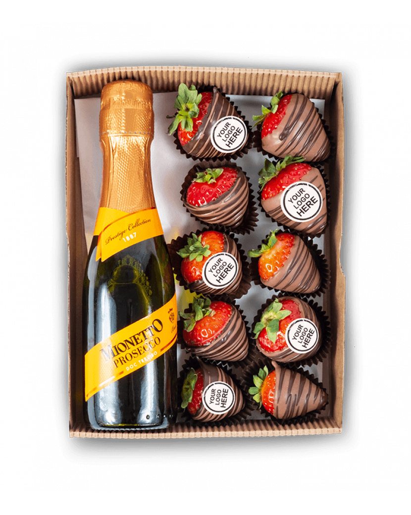 Jahody a prosecco s logem Malý (S)